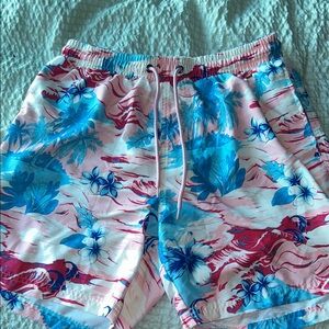 Men's M never wornTropical Blue and Pink Men's Swim Shorts